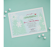 Winter Wonderland Holiday or Birthday Party Printable Invitation